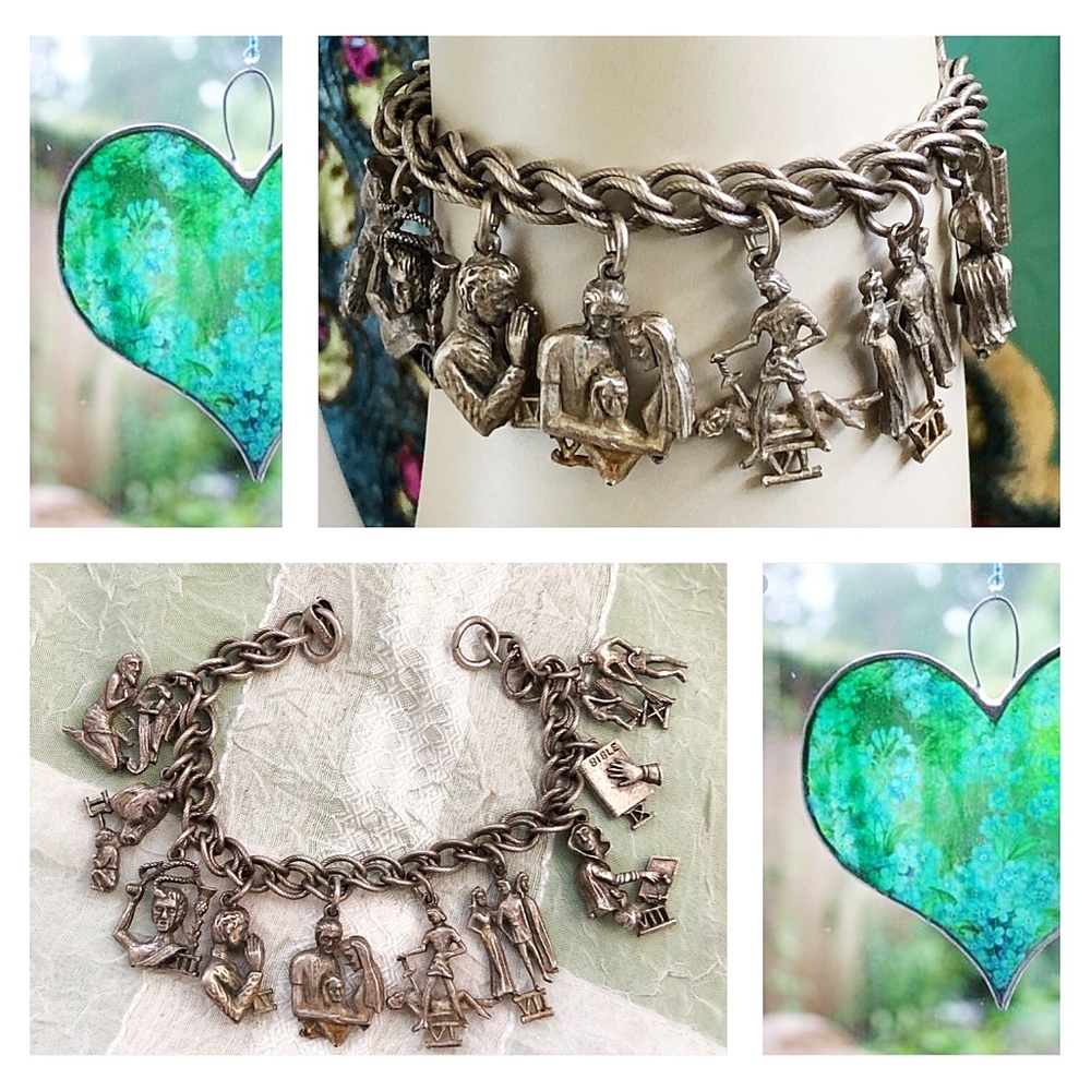 Coro Silver Charm Bracelet